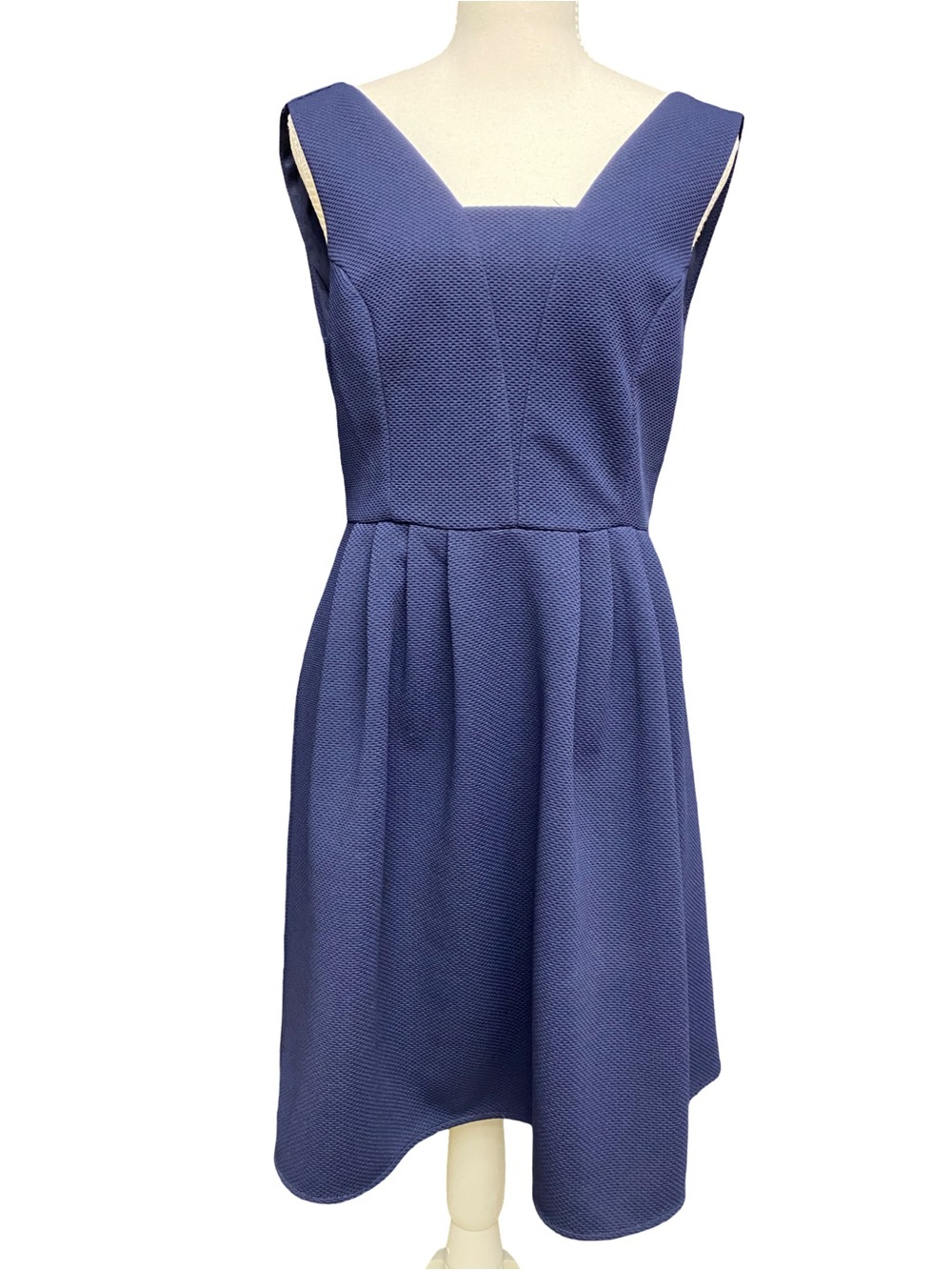 Ya Los Angeles Blue Textured Fit & Flare Dress Size Large Sleeveless